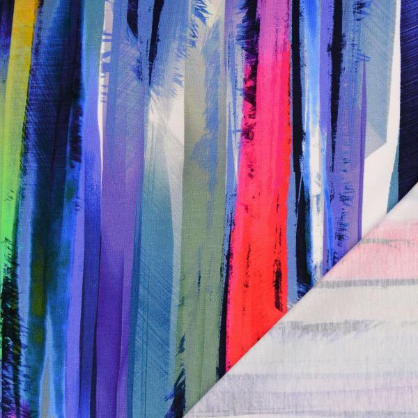 Baumwoll-Jersey Digitaldruck, bunte Streifen